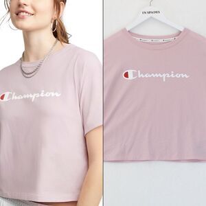 Champion Logo Cropped T-Shirt Hush Pink